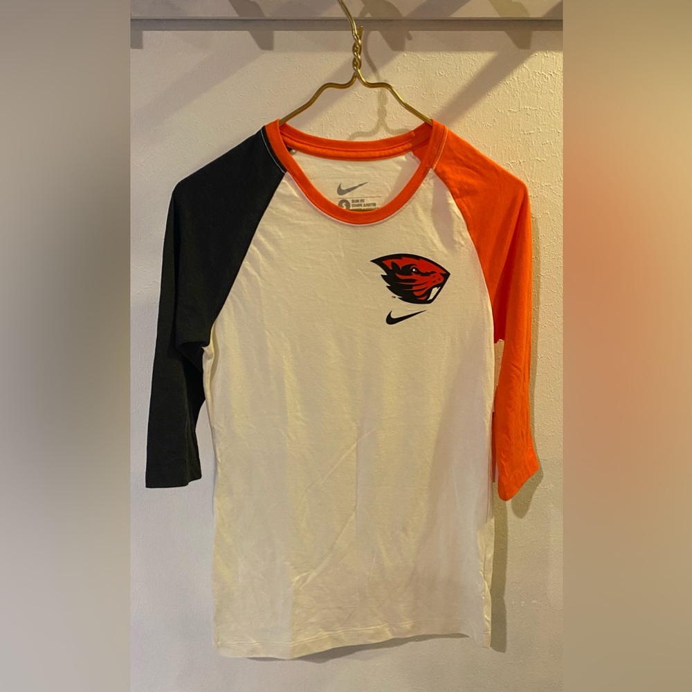 NIKE 3/4” sleeve baseball tee, Oregon State, women S